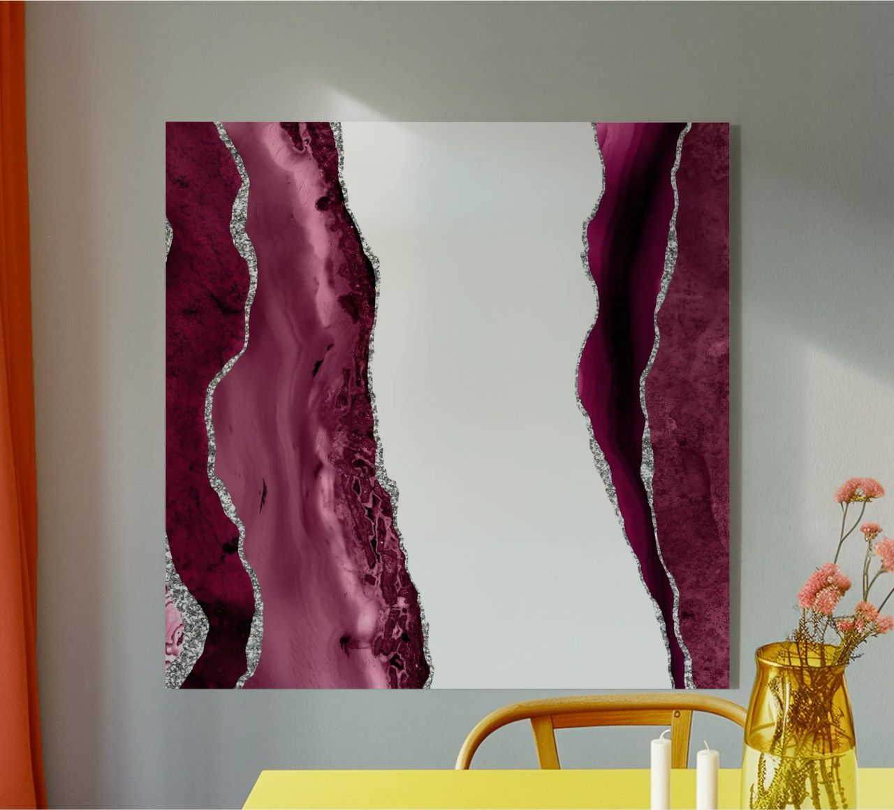 Agata bordeaux e argento Texture 06 plexiglass da Gemstone Textures