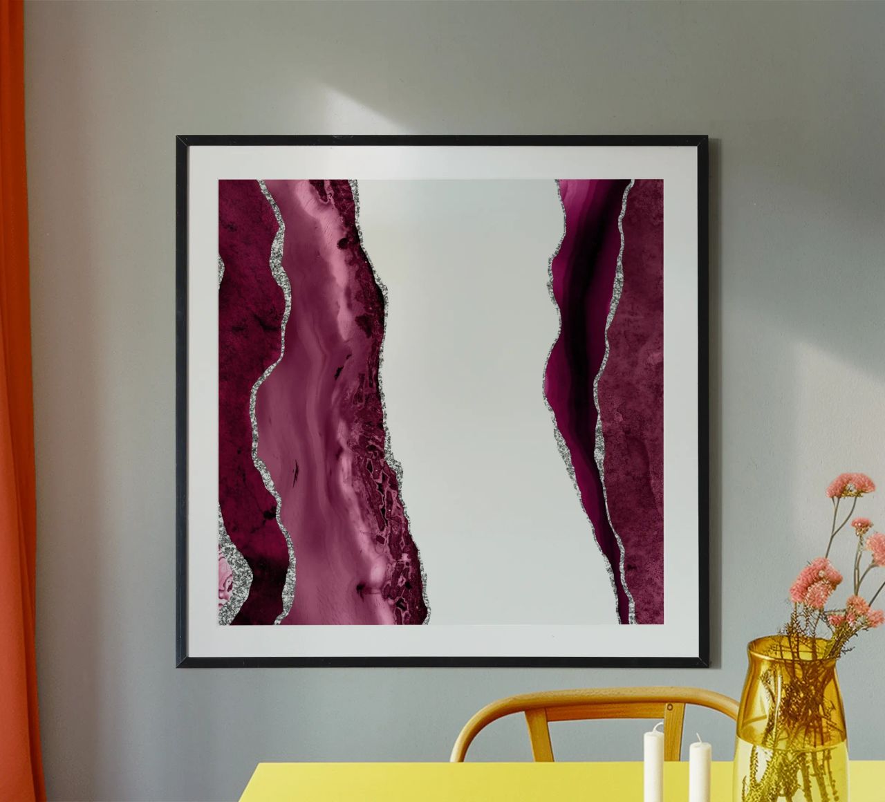 Agata bordeaux e argento Texture 06 poster da Gemstone Textures