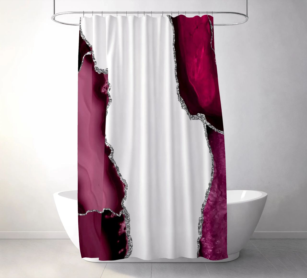 Agata bordeaux e argento Texture 07 tenda da doccia da Gemstone Textures