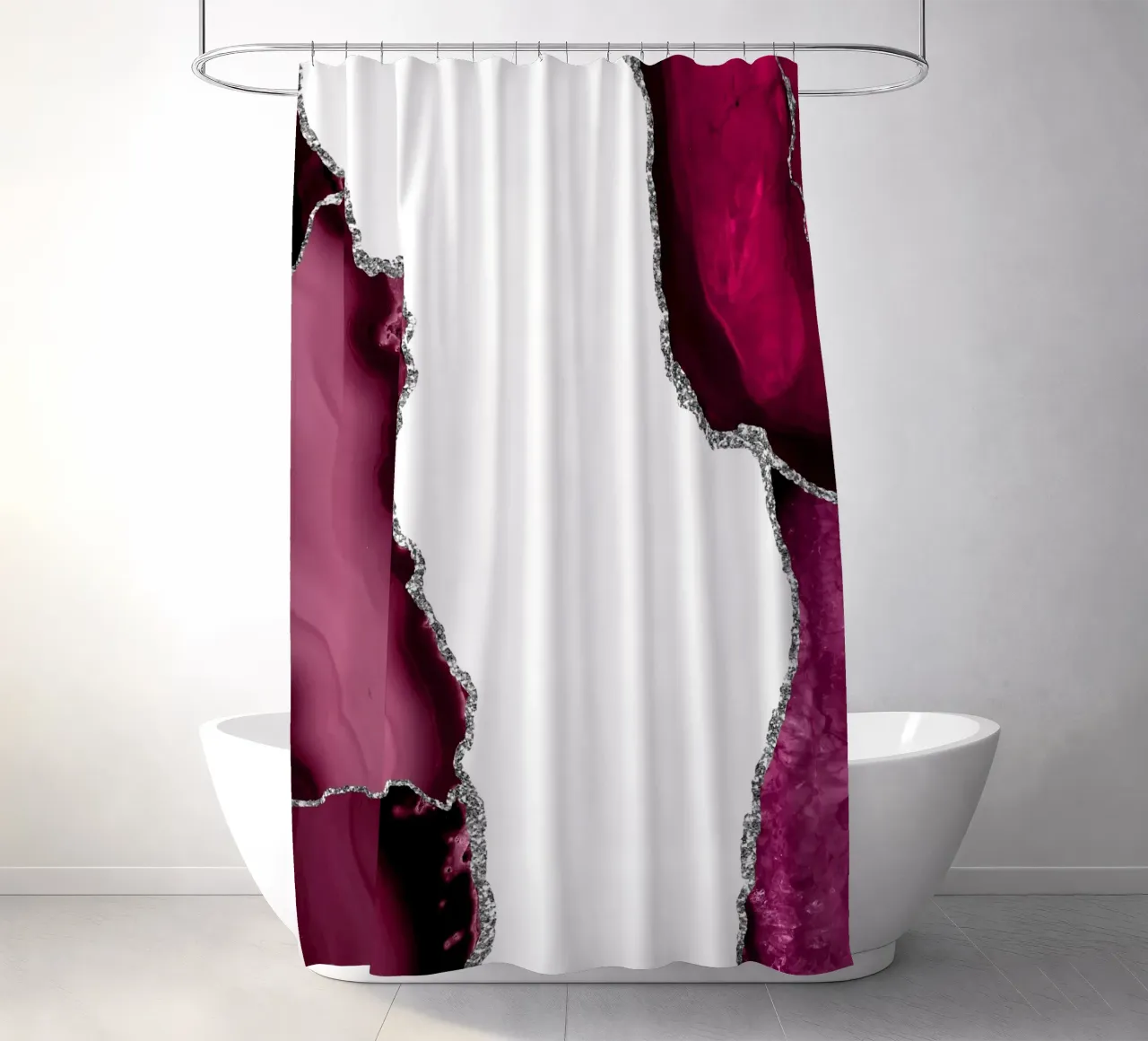 Agata bordeaux e argento Texture 07 tenda da doccia da Gemstone Textures