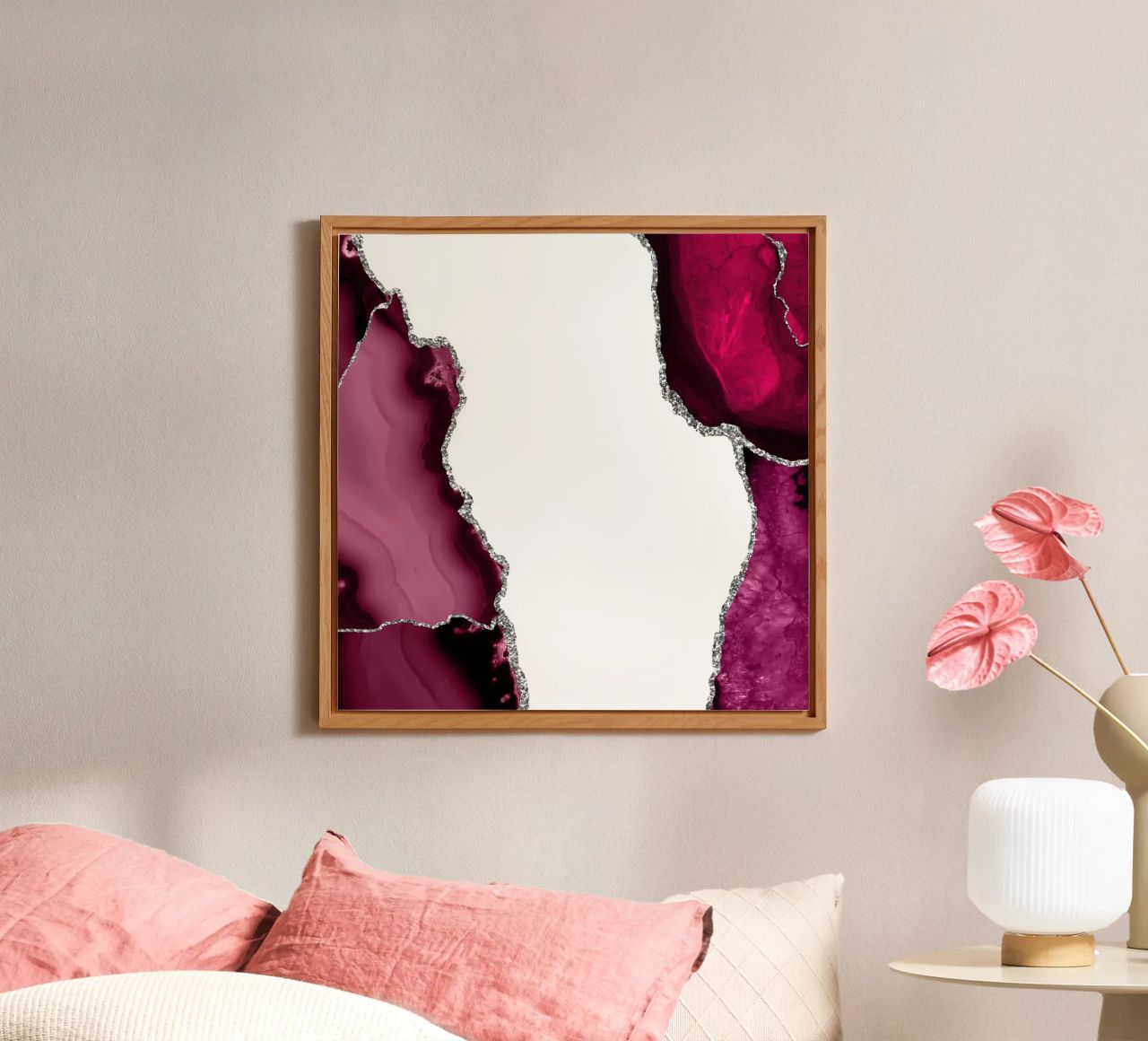 Agata bordeaux e argento Texture 07 alluminio dibond da Gemstone Textures