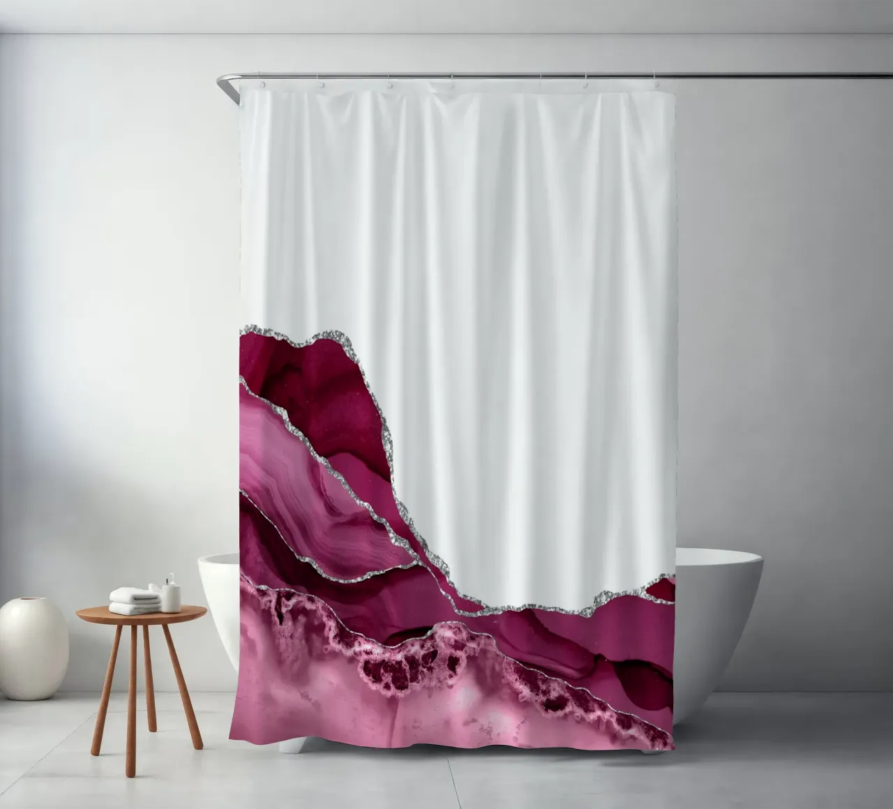 Agata bordeaux e argento Texture 09 tenda da doccia da Gemstone Textures