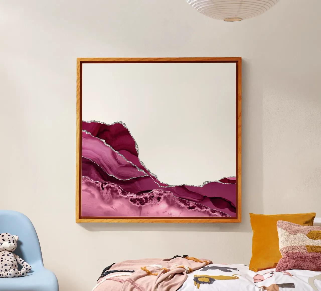 Burgunder & Silber Achat Struktur 09 Acryl-Glas von Gemstone Textures
