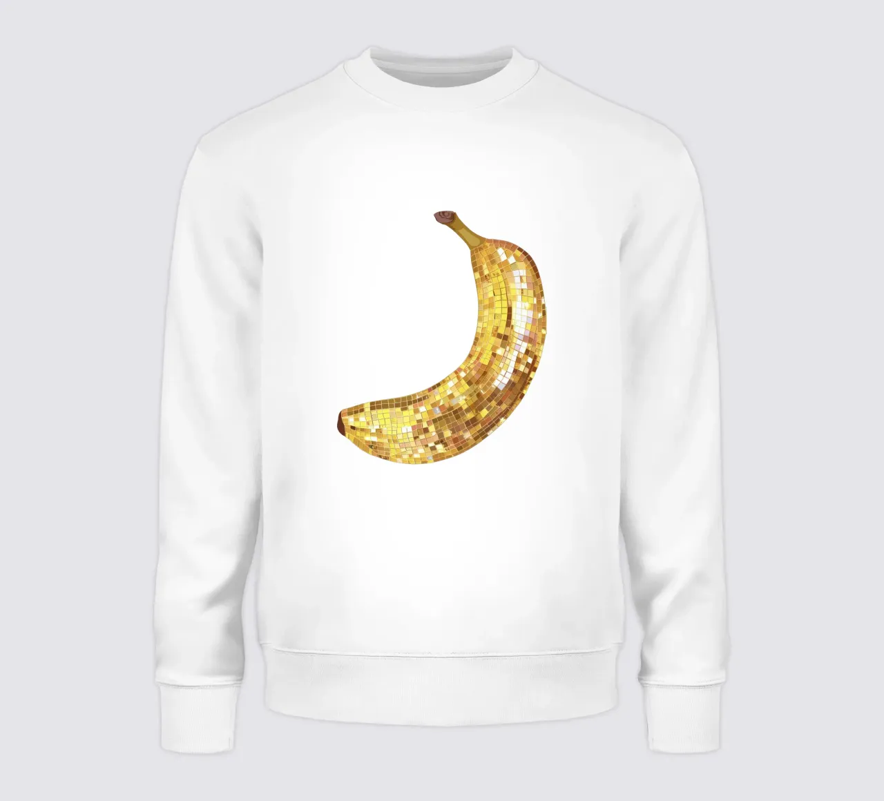 Banana Disco Ball in bianco - Frutta felpa da Peaches Art Prints