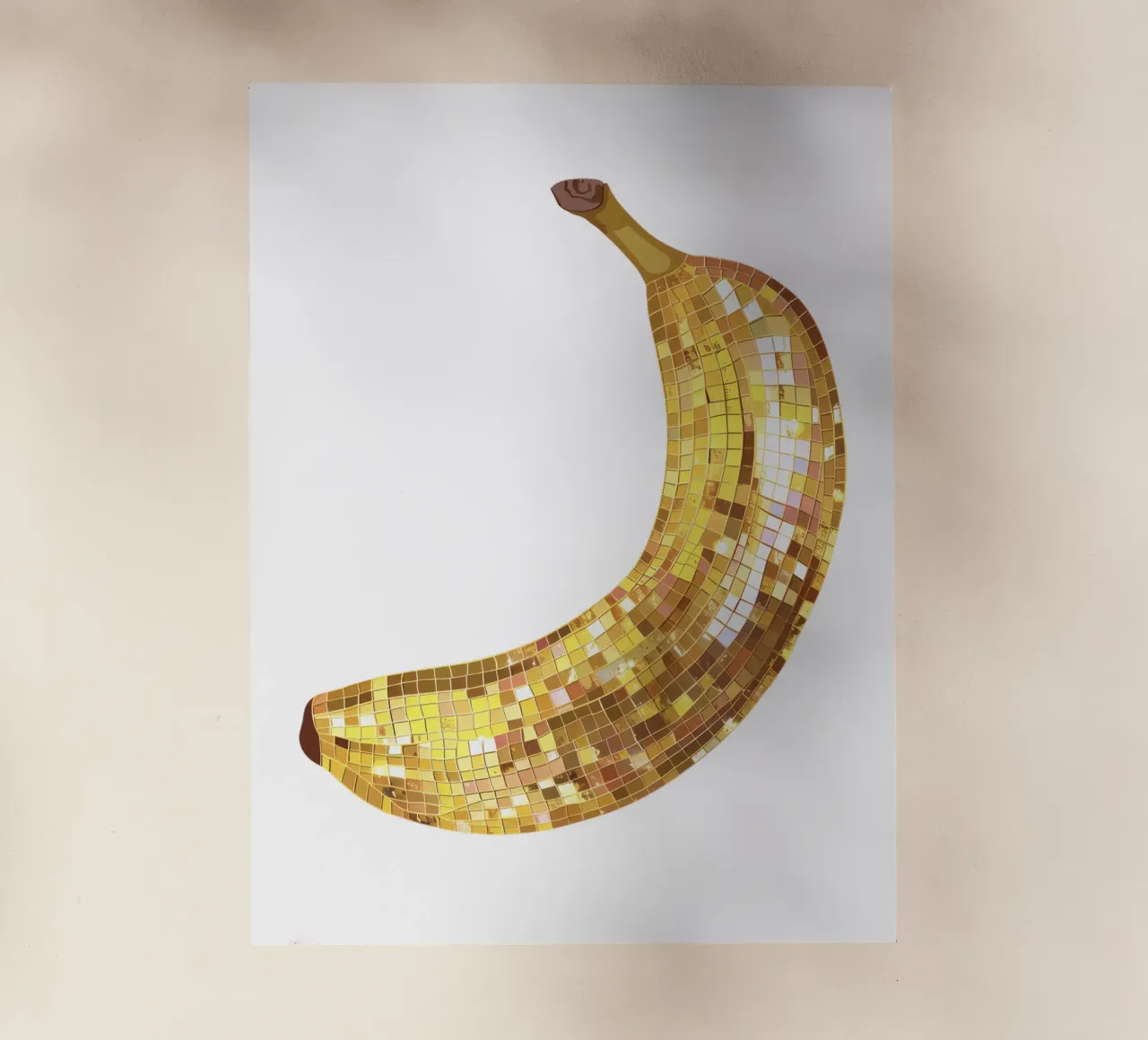 Banana Disco Ball in bianco - Frutta pellicola backlit da Peaches Art Prints
