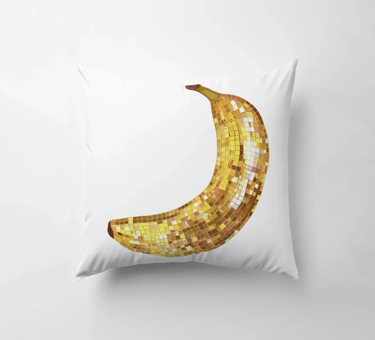 Banana Disco Ball in bianco - Frutta cuscino da Peaches Art Prints