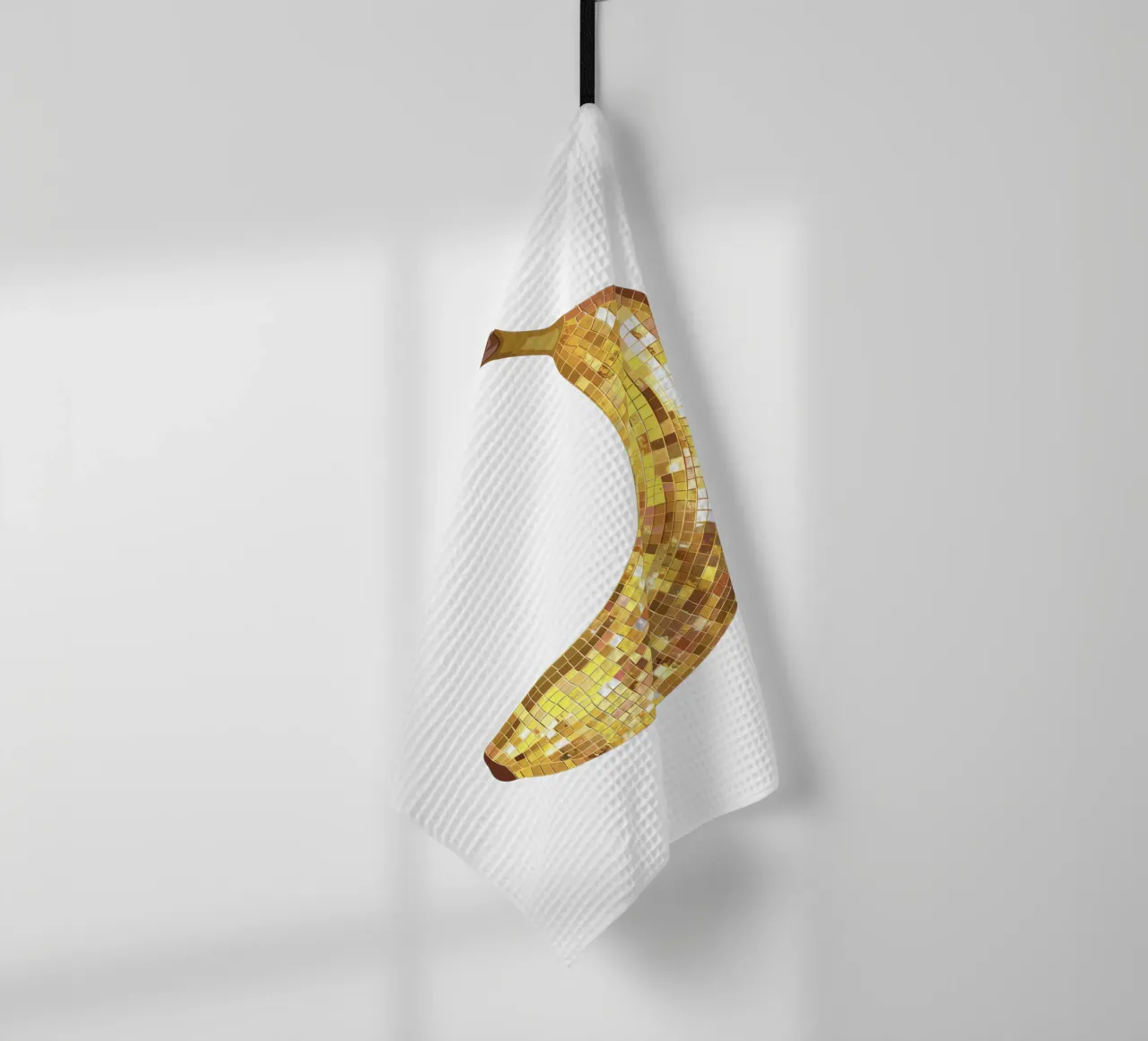 Banana Disco Ball in bianco - Frutta canovaccio da cucina da Peaches Art Prints