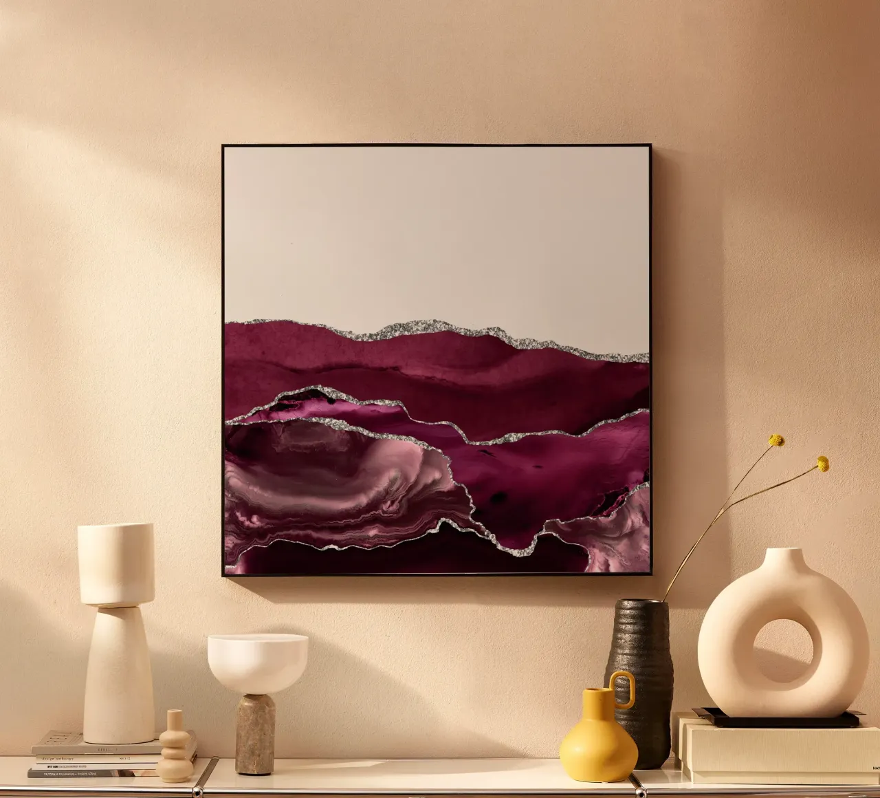 Agata bordeaux e argento Texture 11 plexiglass da Gemstone Textures