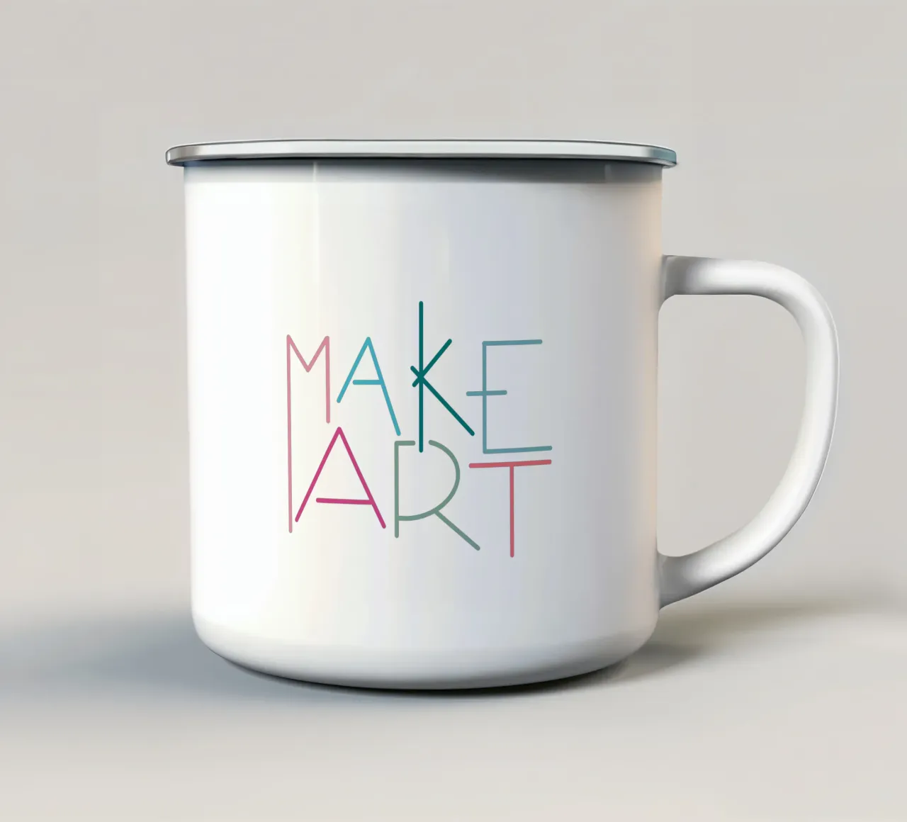 MAKE ART tazza in smalto da LIMITED EDITION LETTERS