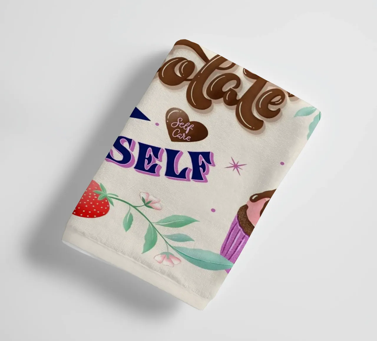 Amore per se stessi, cioccolato e fragole. Sinnspruch. asciugamano da bagno da CalliLetters