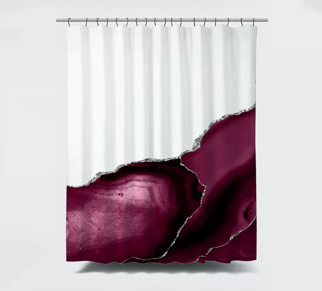 Agata bordeaux e argento Texture 12 tenda da doccia da Gemstone Textures