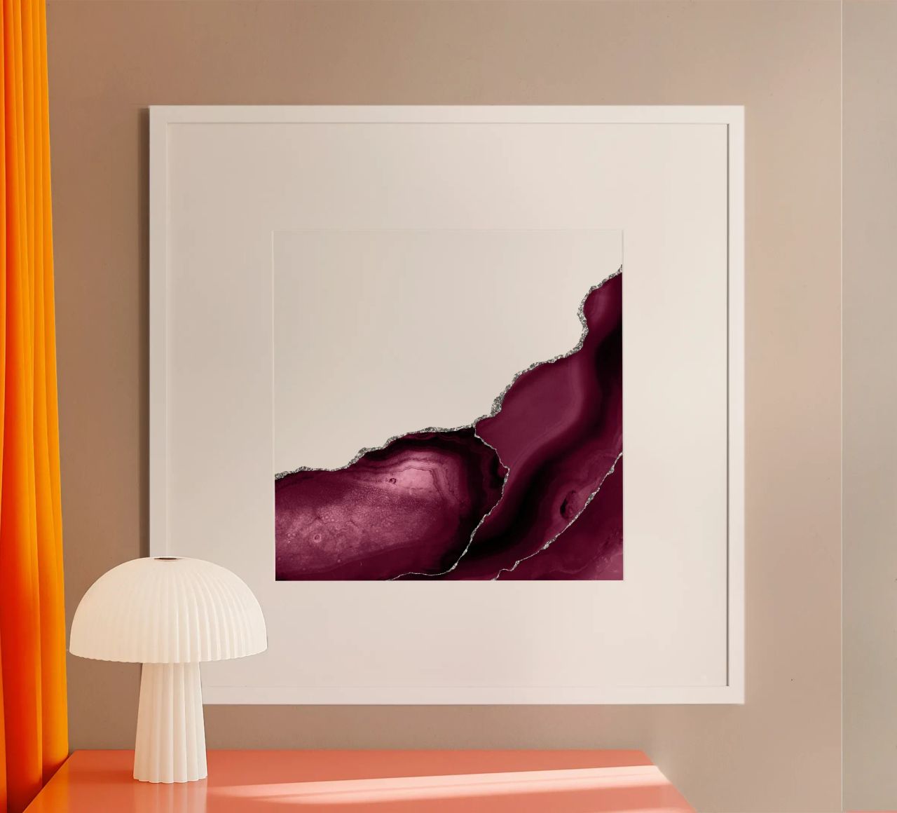 Agata bordeaux e argento Texture 12 poster da Gemstone Textures