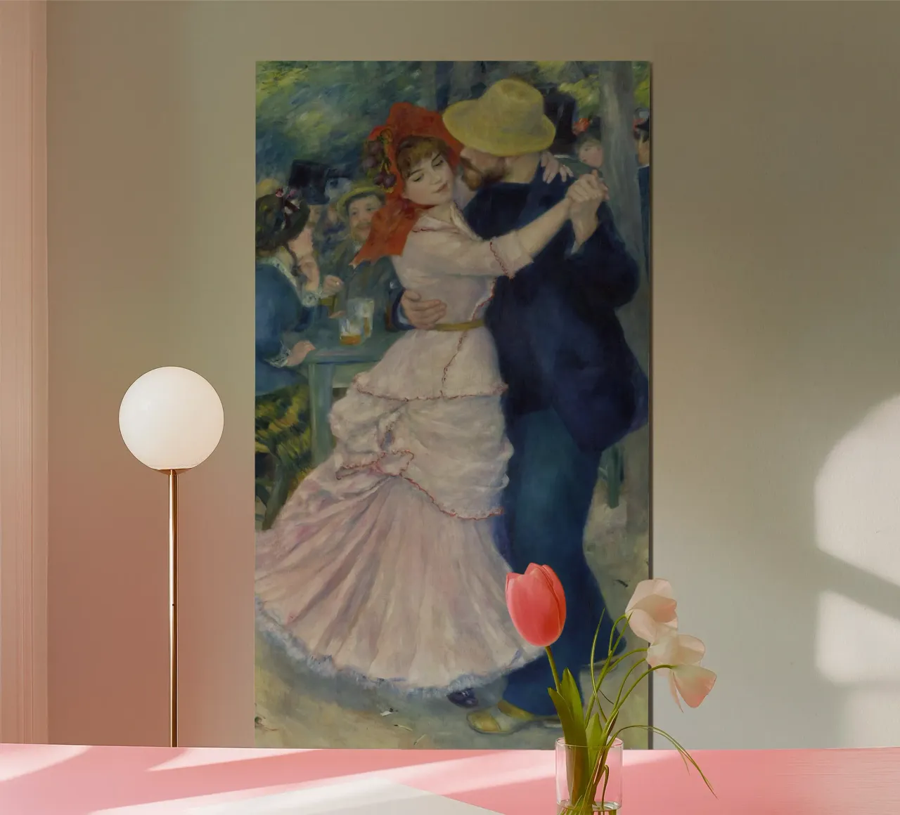 Pierre-Auguste Renoir - Ballo a Bougival poster con telaio in plastica da Timeless Artworks