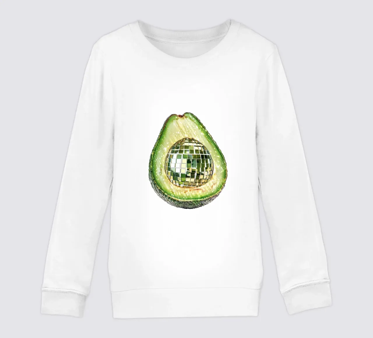 Palla da discoteca Avocado in bianco - Frutta felpa bambino da Peaches Art Prints
