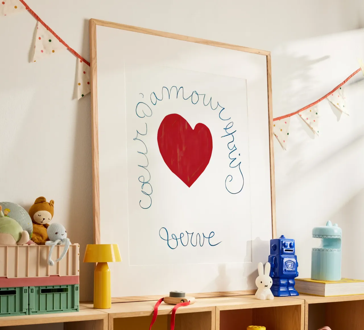 Matisse, Cuore d'amore, poster di San Valentino Bianco poster con telaio in legno da Peaches Art Prints
