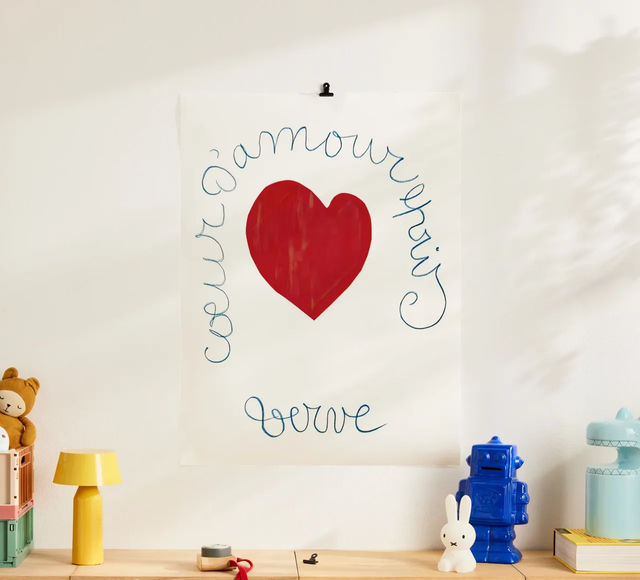 Matisse, Cuore d'amore, poster di San Valentino Bianco poster con telaio in legno da Peaches Art Prints
