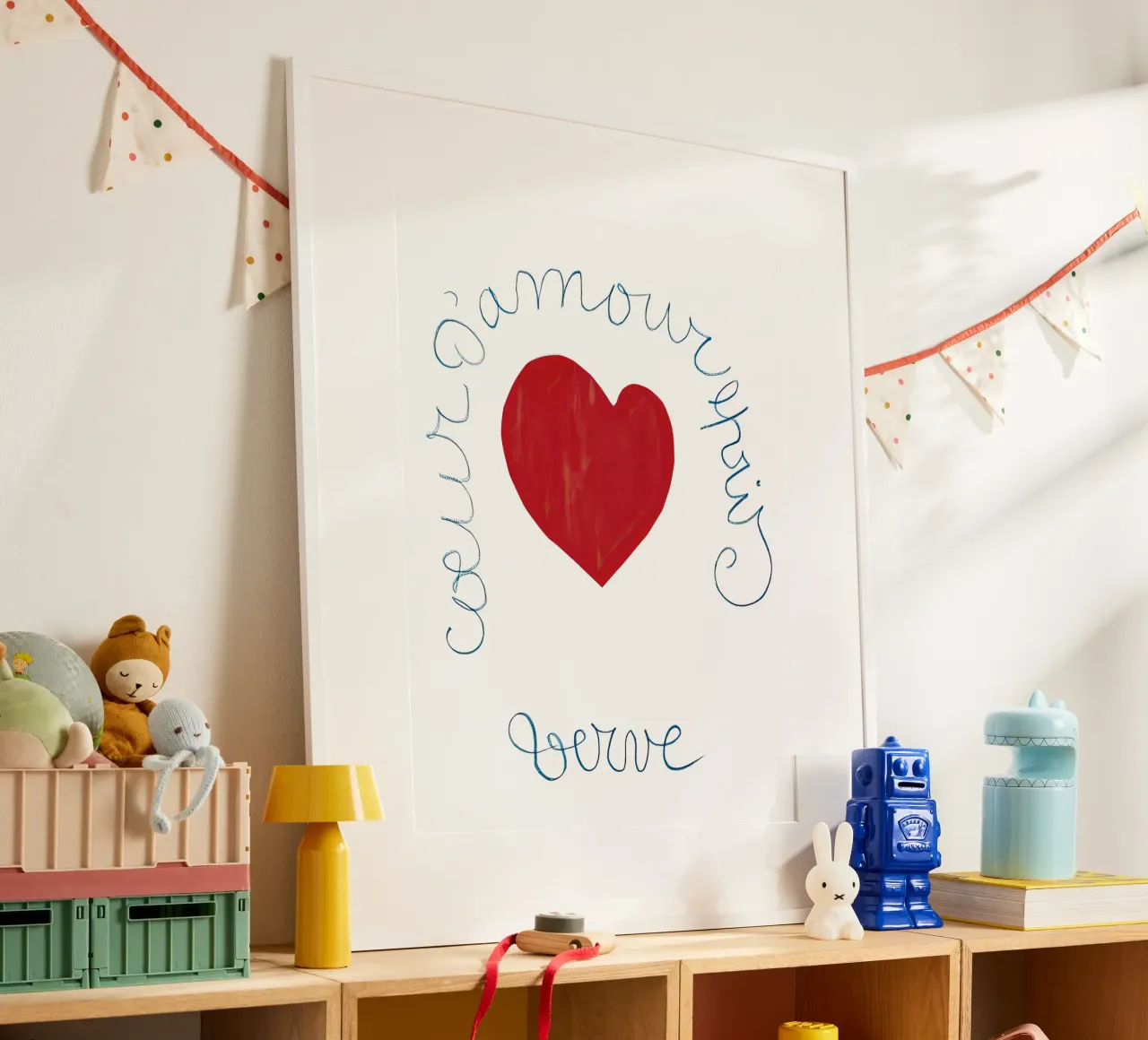 Matisse, Cuore d'amore, poster di San Valentino Bianco poster con telaio in legno da Peaches Art Prints