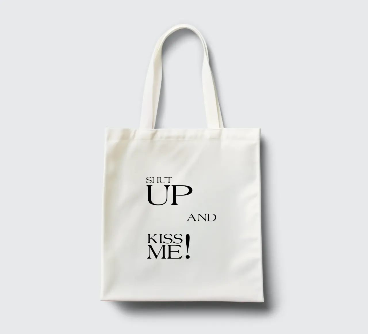 Shut Up And Kiss Me tote bag by YV TYPOGRAPHY