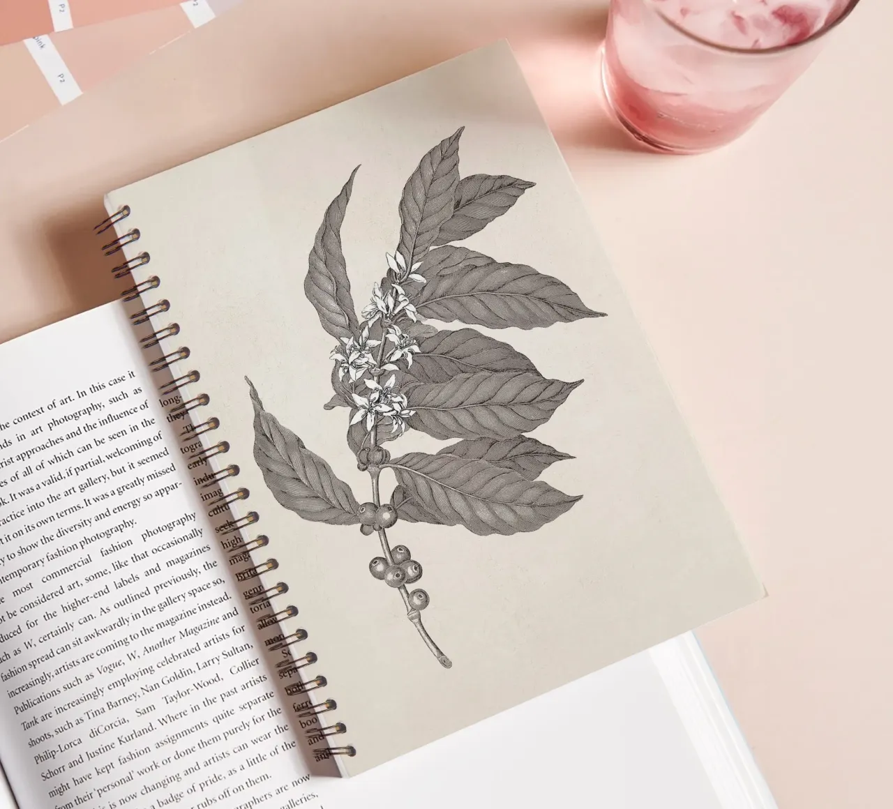 Coffee Branch Sketch no. 3 spiral notebook by apoloprints