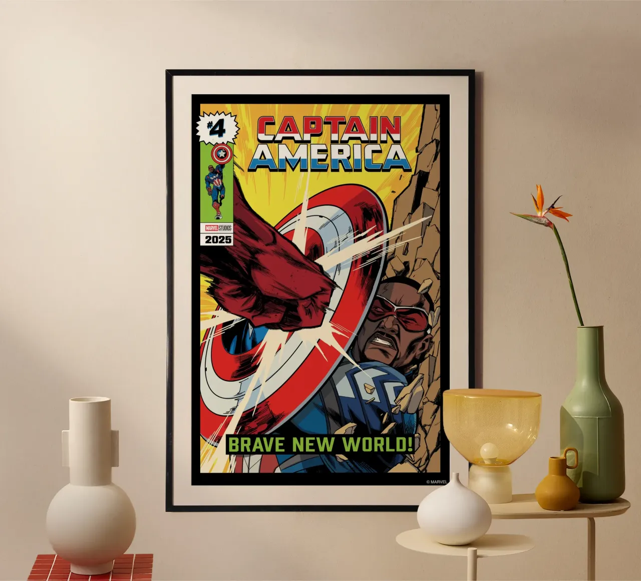 Captain America Comic Poster von MARVEL Designs by JUNIQE