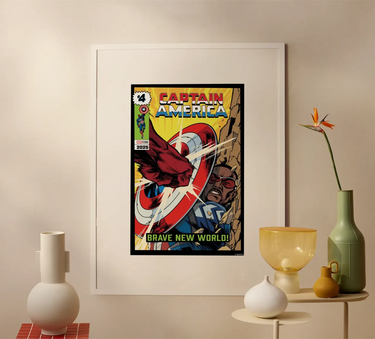 Captain America Comic Poster von MARVEL Designs by JUNIQE