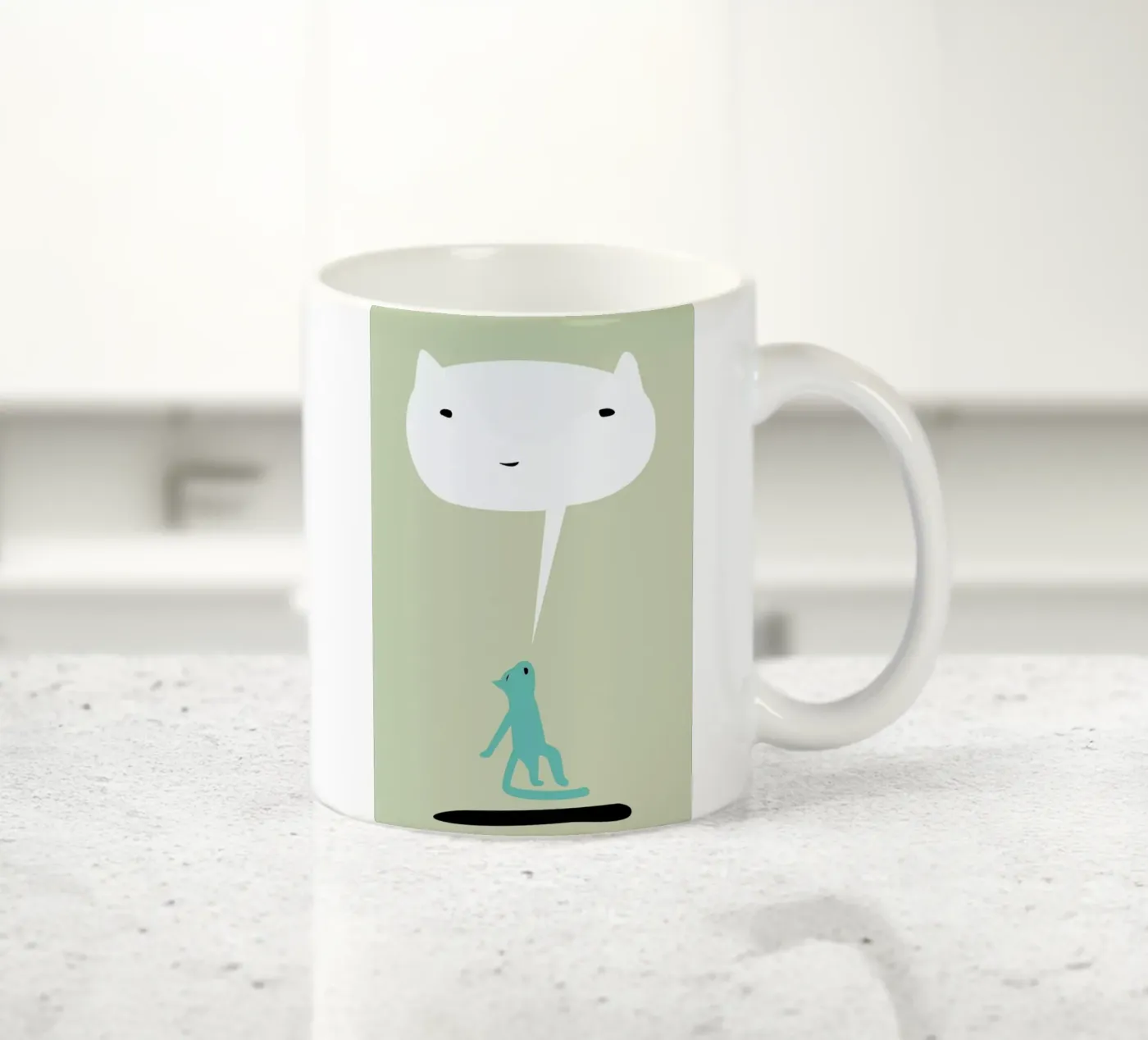 Cat Ghost ceramic mug by Monika Aichele