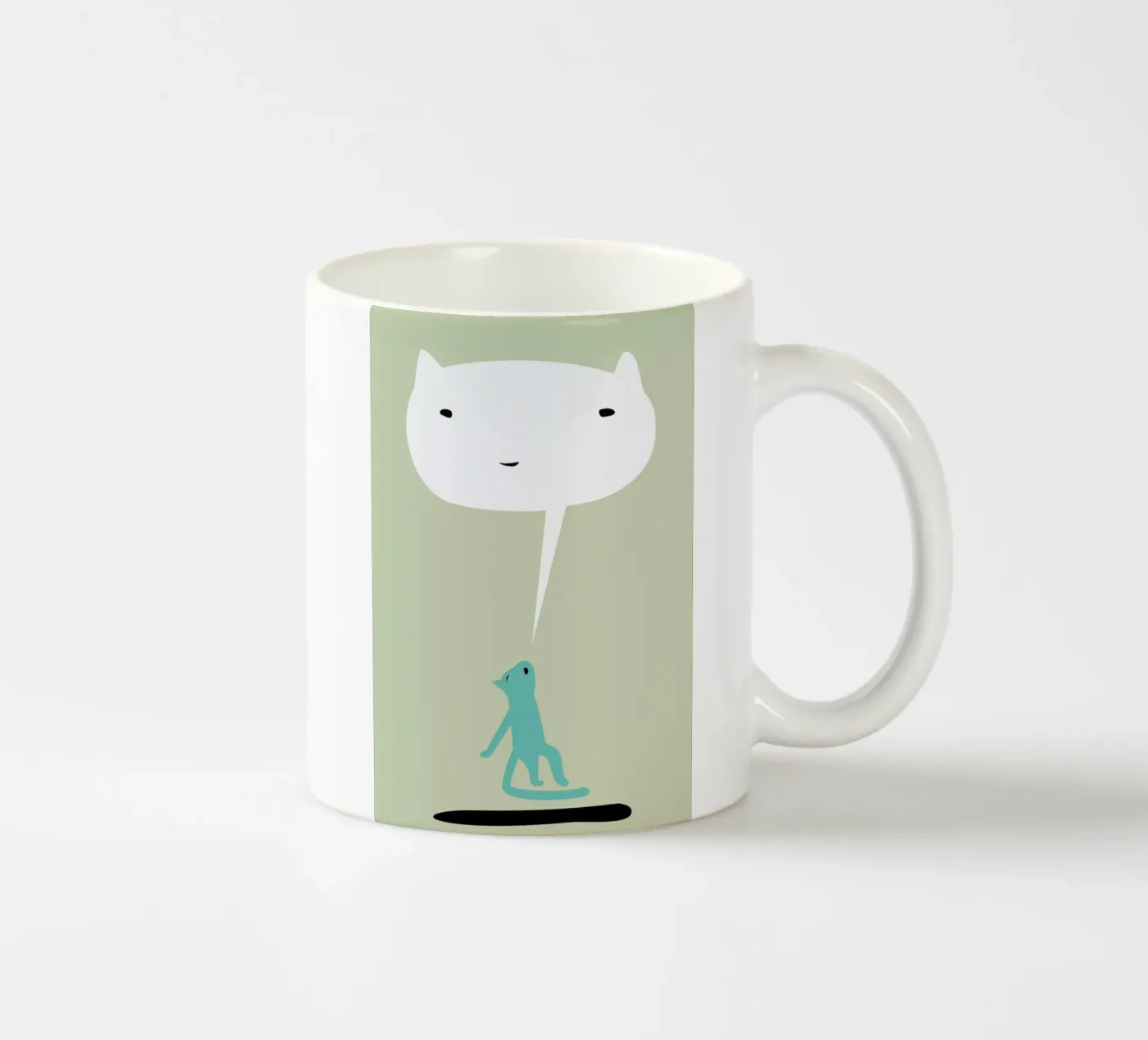 Cat Ghost ceramic mug by Monika Aichele