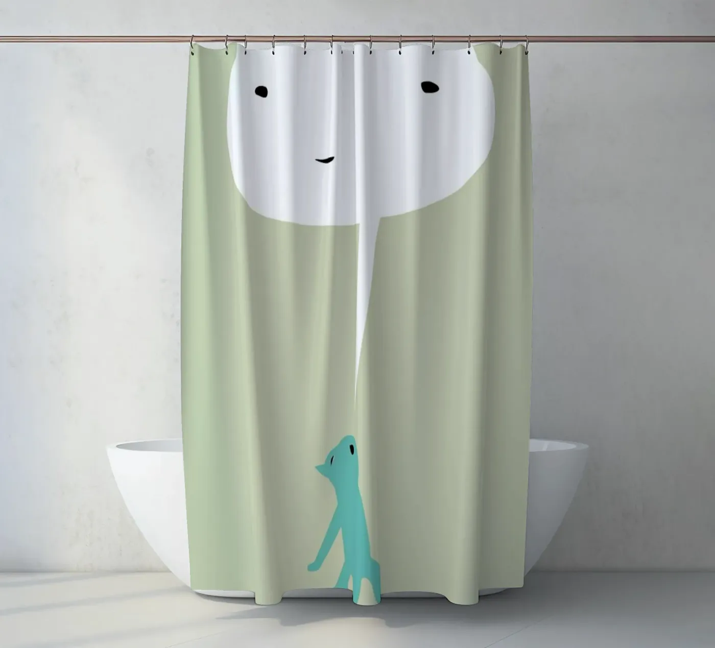 Cat Ghost Duschvorhang von Monika Aichele