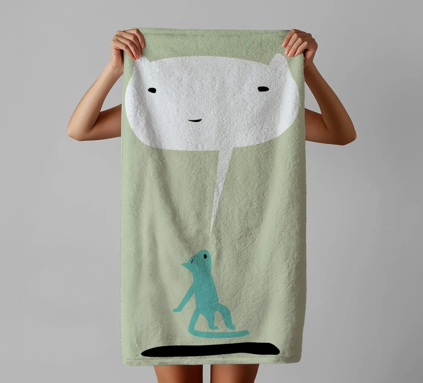 Cat Ghost badhanddoek van Monika Aichele