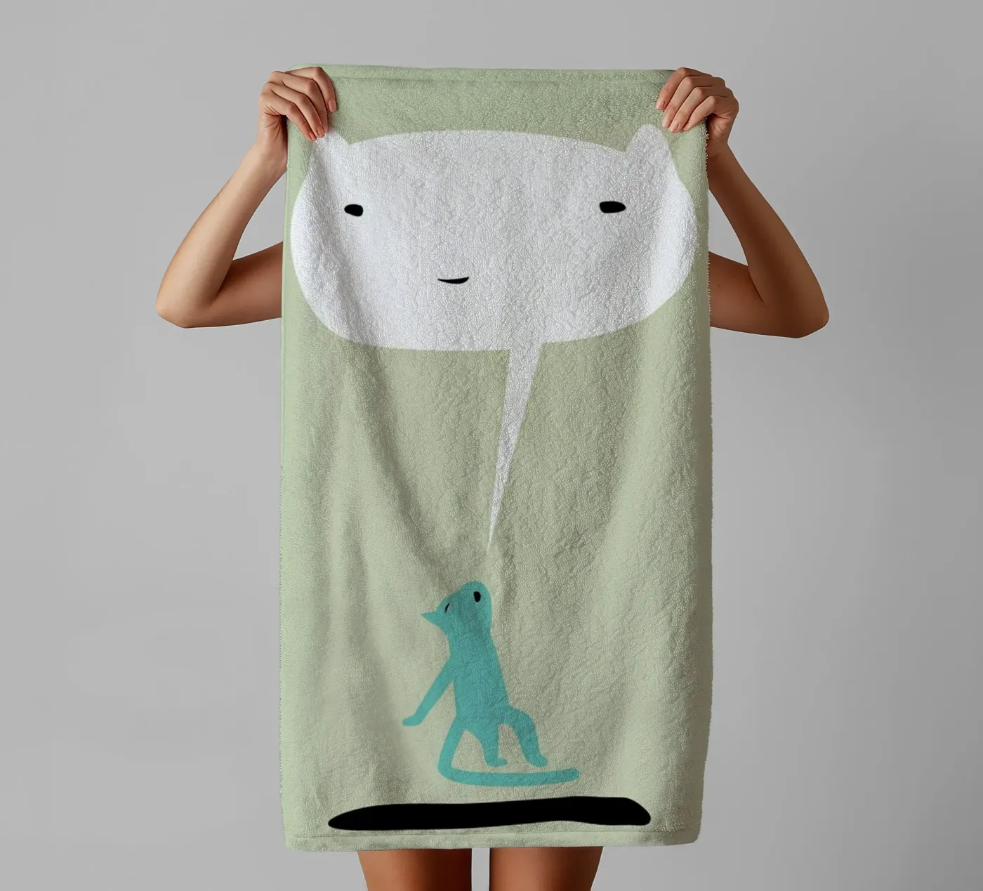 Cat Ghost badhanddoek van Monika Aichele