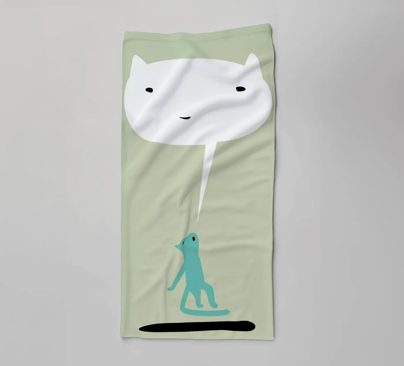 Cat Ghost badhanddoek van Monika Aichele