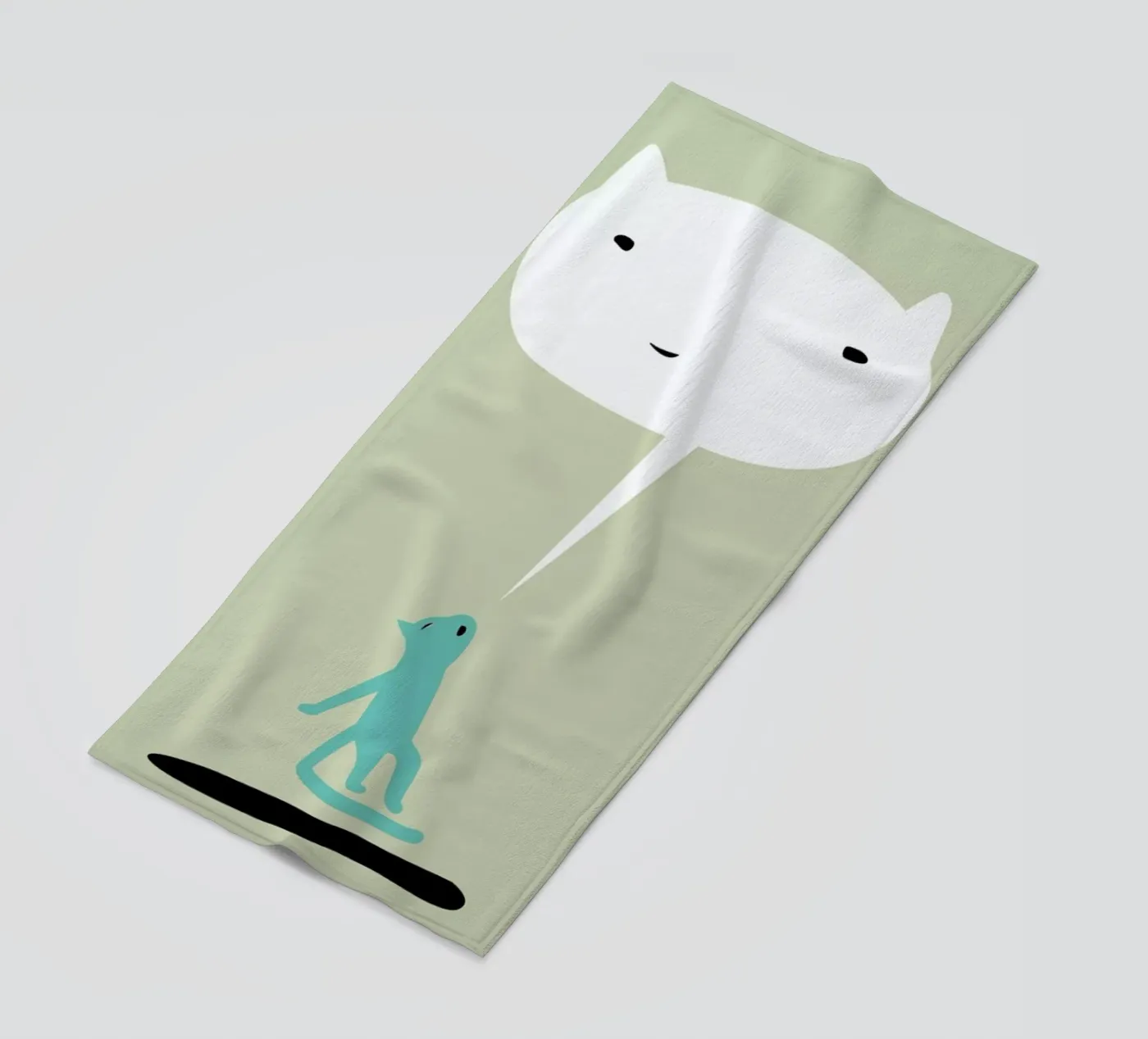 Cat Ghost strandhanddoek van Monika Aichele