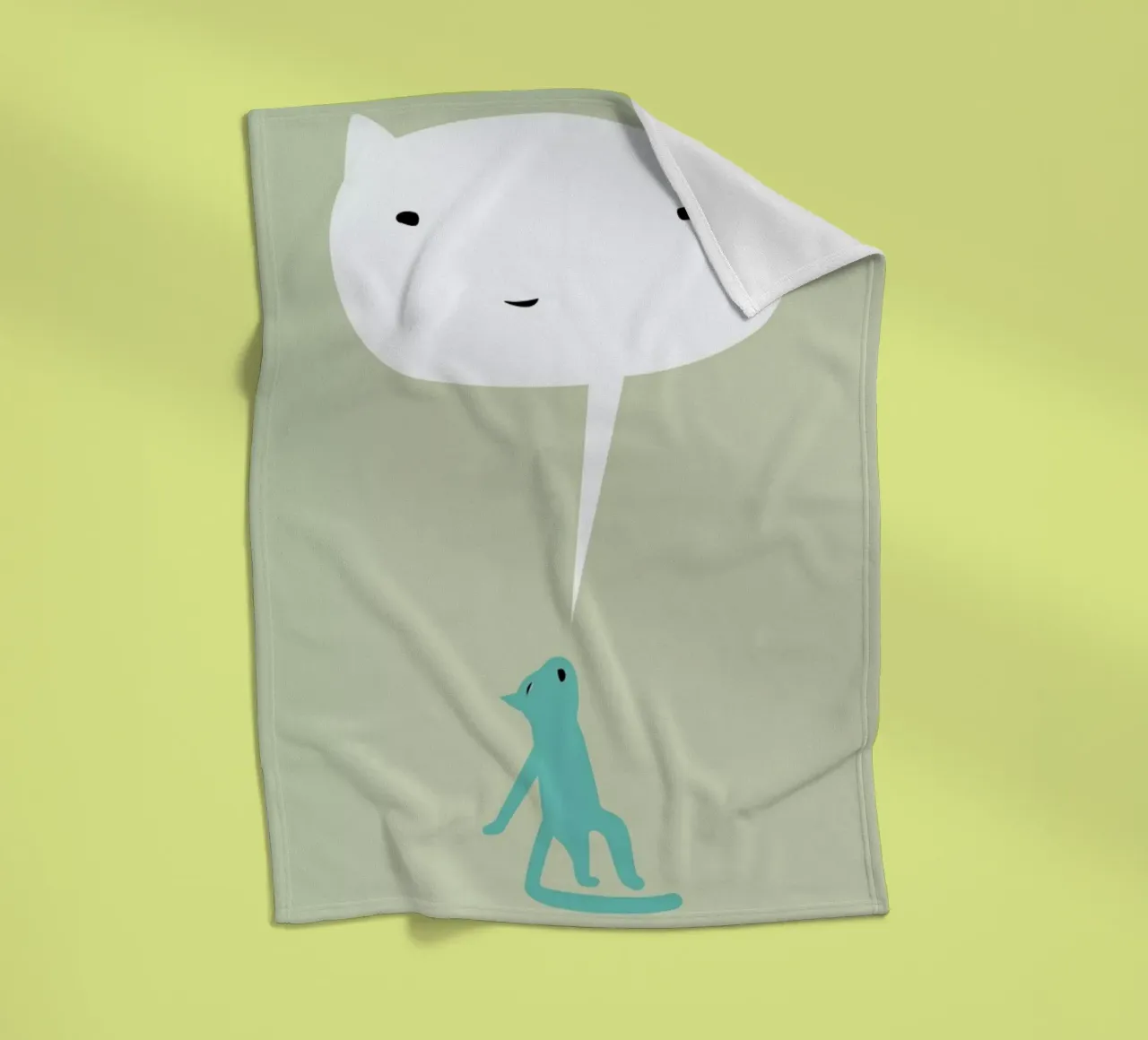 Cat Ghost Fleecedecke von Monika Aichele