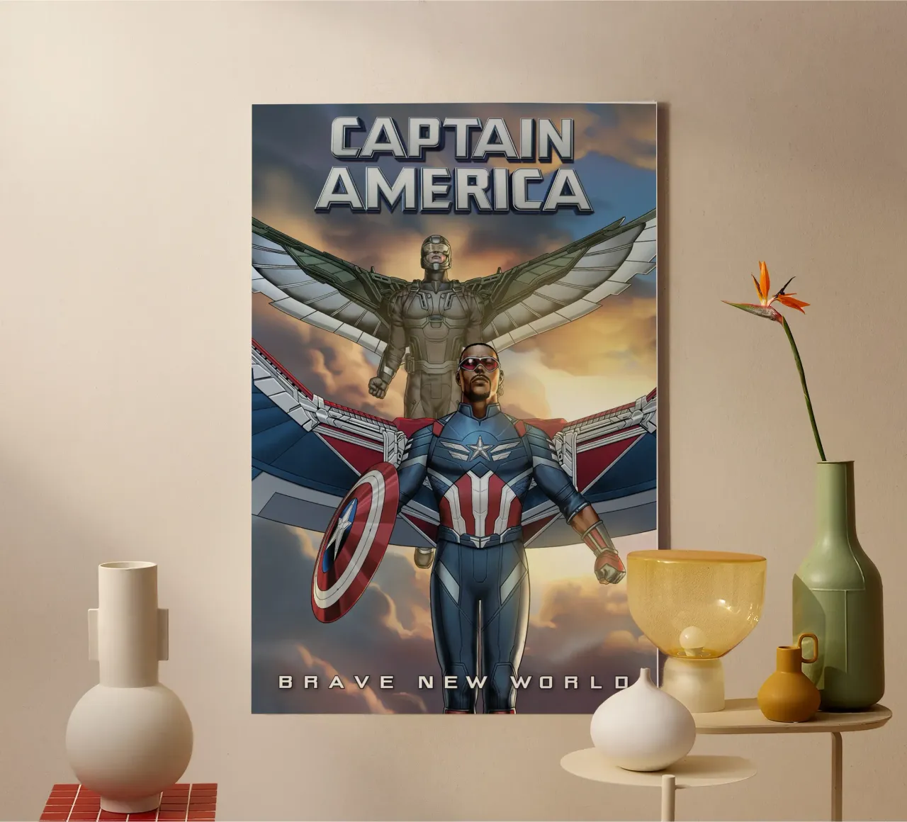 Sam Wilson - Brave New World tela con Cornice a cassetta da MARVEL Designs by JUNIQE