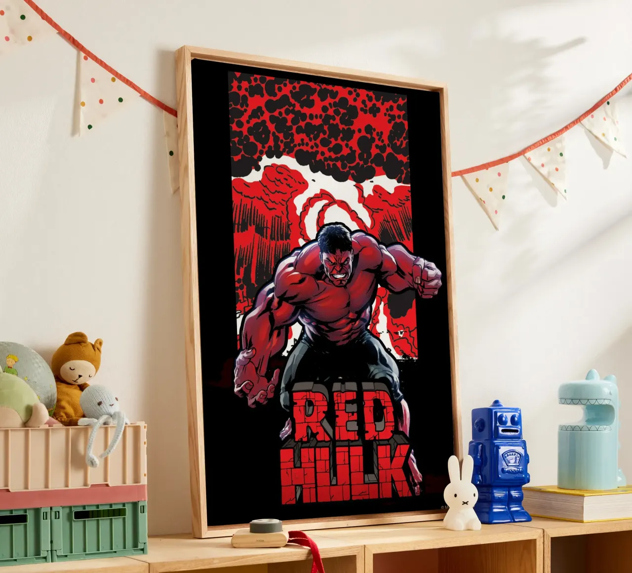 Red Hulk tela con Cornice a cassetta da MARVEL Designs by JUNIQE