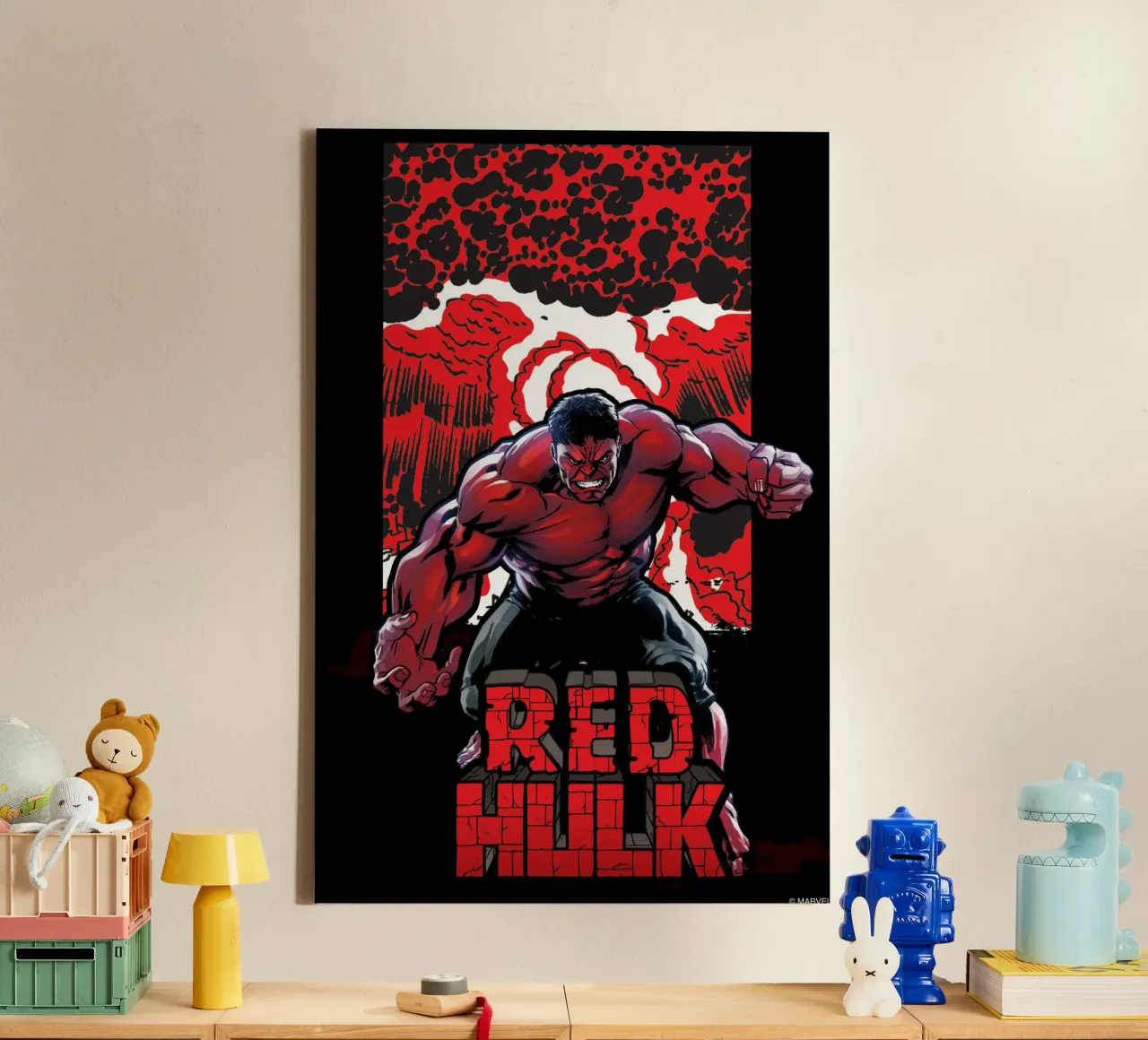 Red Hulk tela con Cornice a cassetta da MARVEL Designs by JUNIQE
