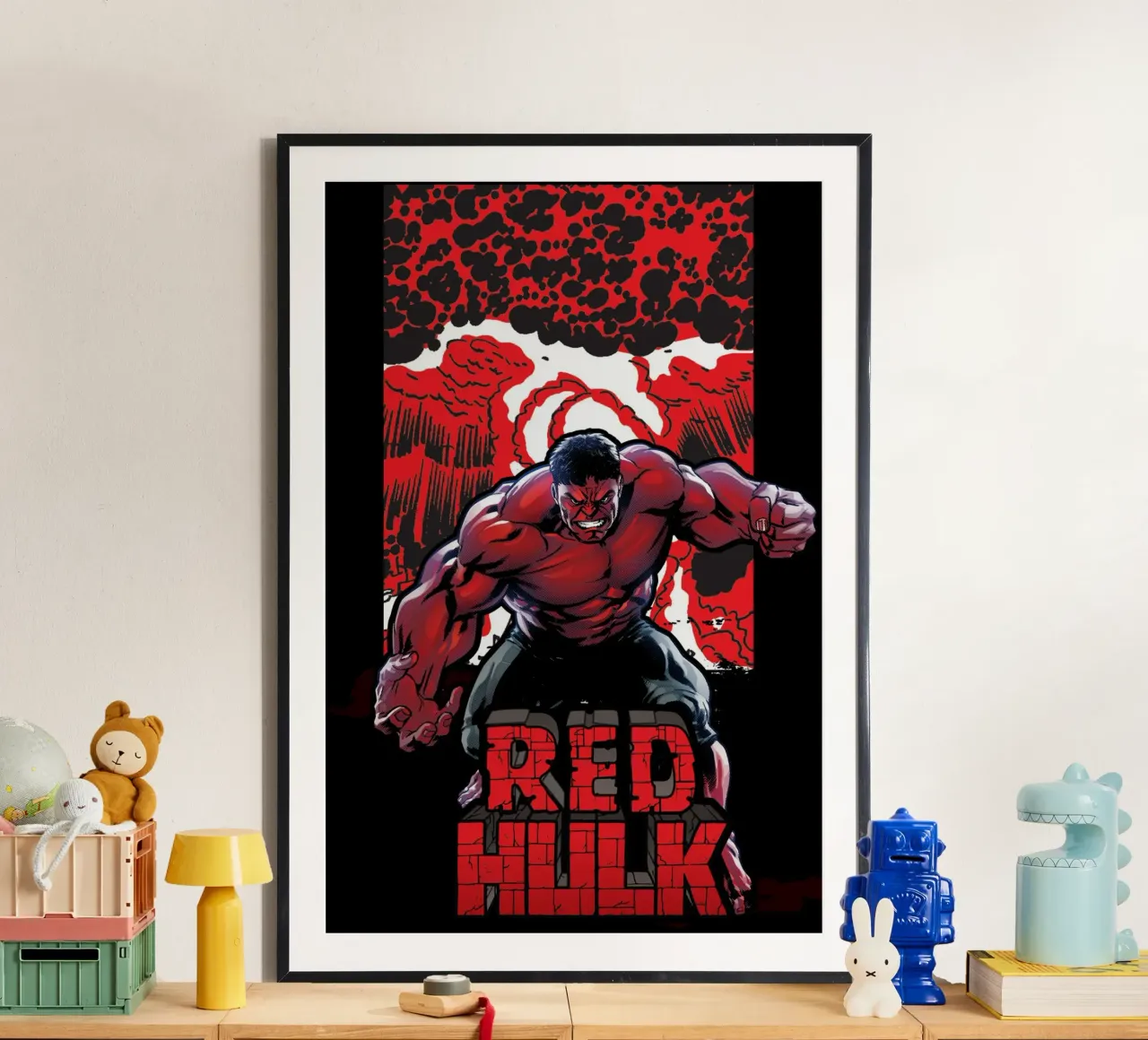 Red Hulk carta hahnemühle da MARVEL Designs by JUNIQE