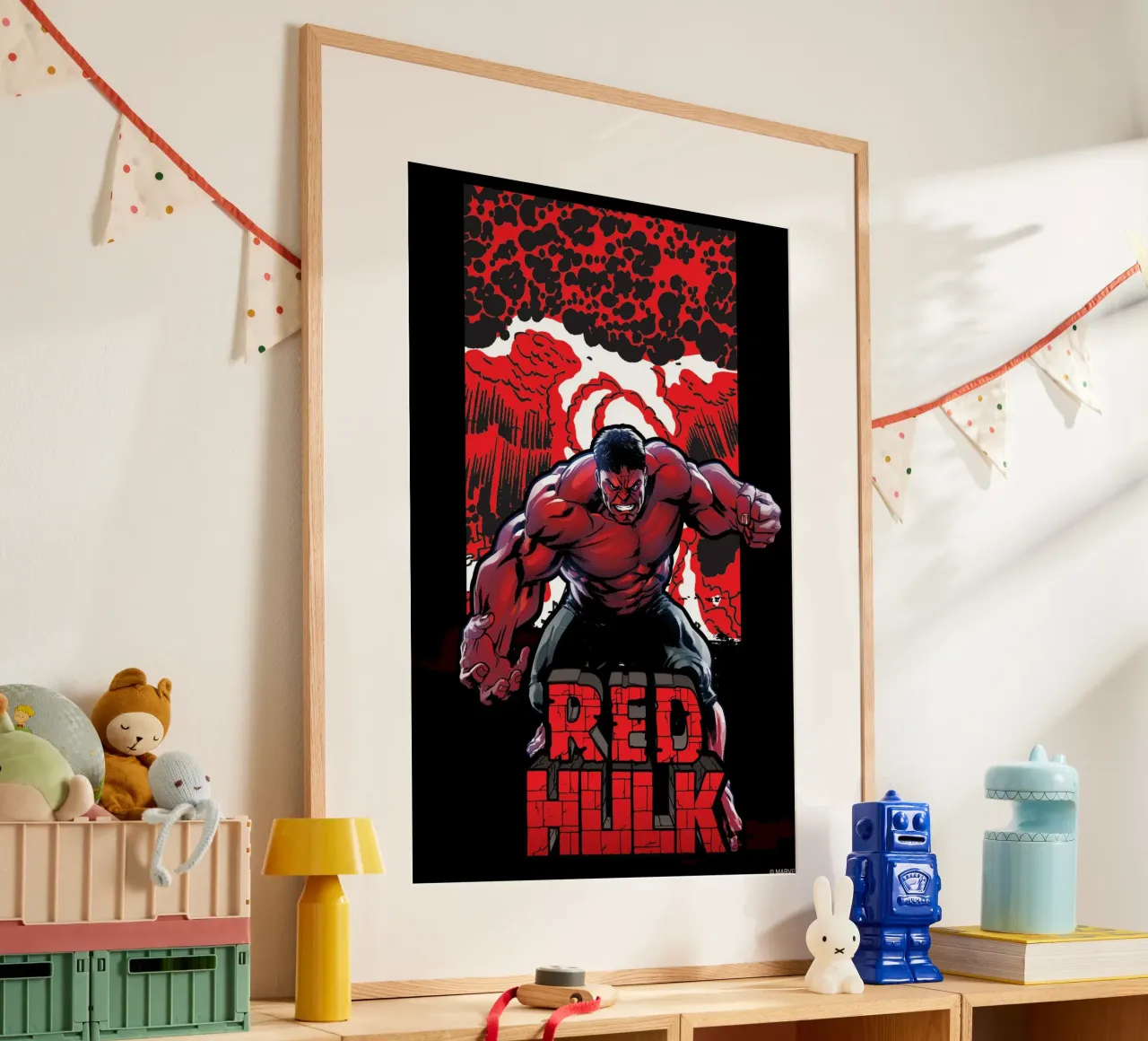 Red Hulk carta hahnemühle da MARVEL Designs by JUNIQE