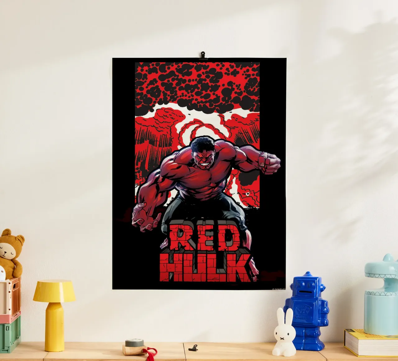 Red Hulk carta hahnemühle da MARVEL Designs by JUNIQE