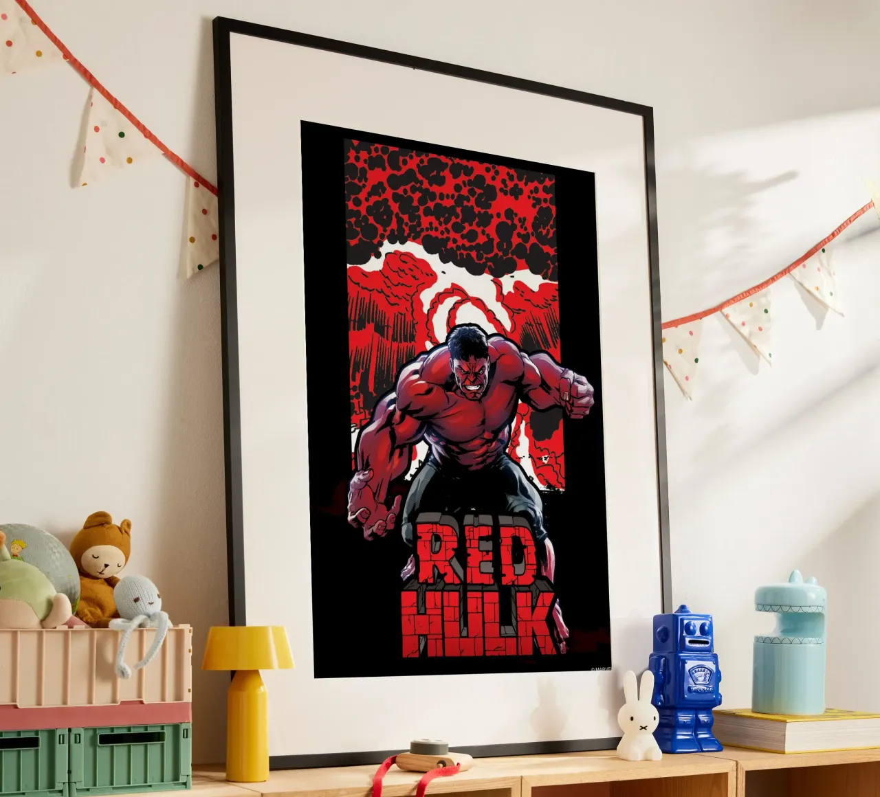 Red Hulk carta hahnemühle da MARVEL Designs by JUNIQE