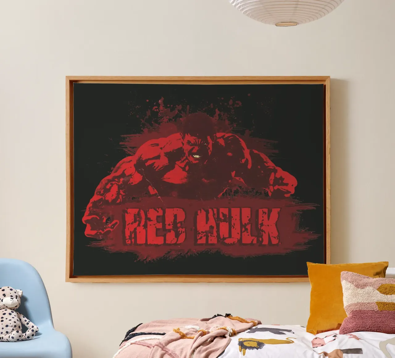 Red Hulk tela con Cornice a cassetta da MARVEL Designs by JUNIQE