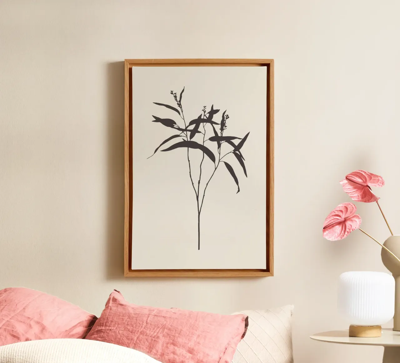 Eucalyptus branch tela con Cornice a cassetta da apoloprints