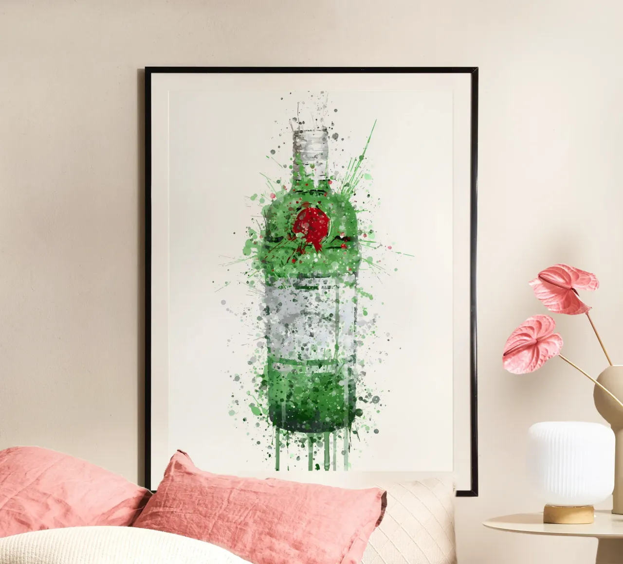 Tanqueray groene gin poster met aluminium frame van Coffee shop