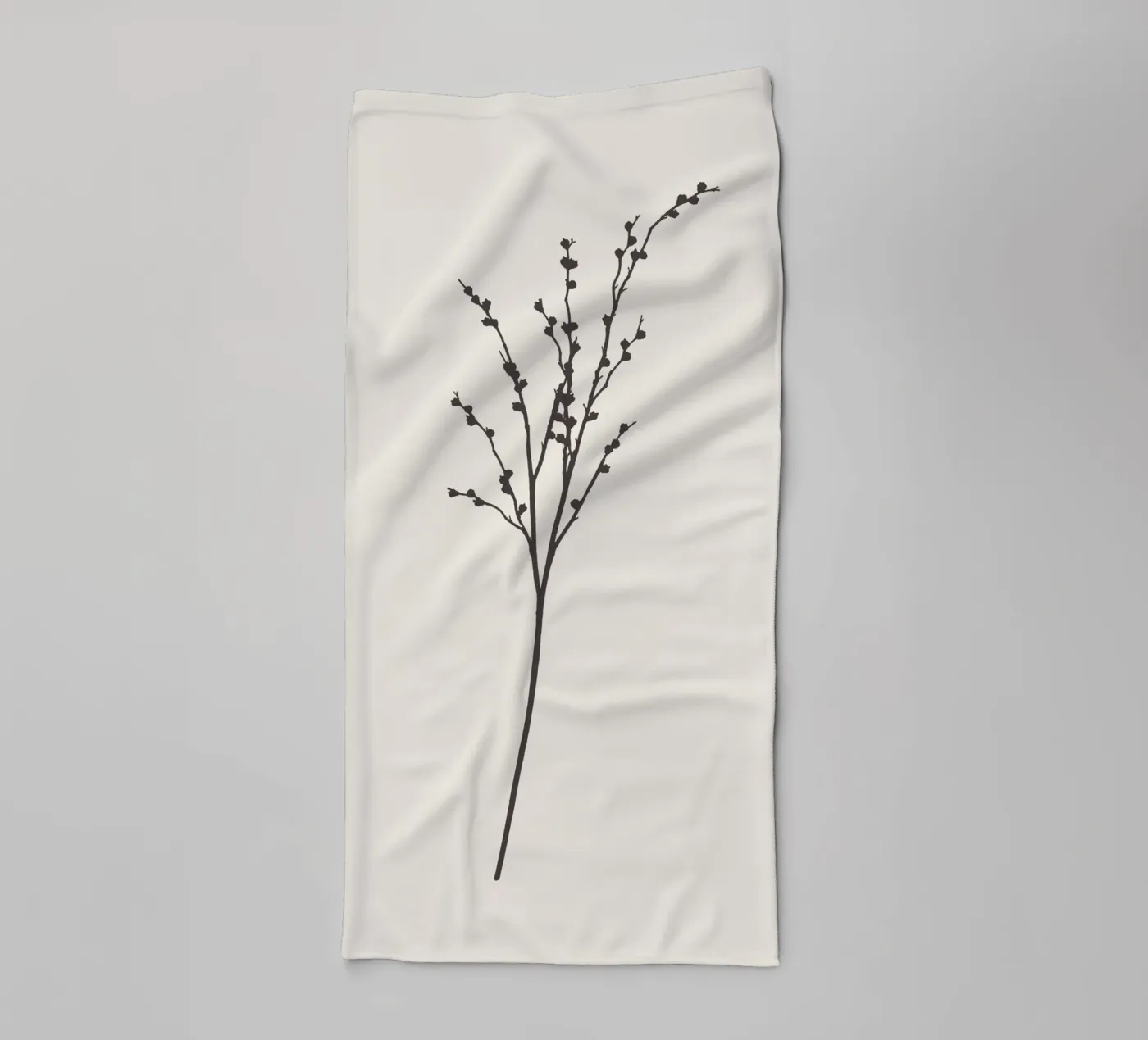Minimal Stem Botanical Sketch towel by Apolo Prints