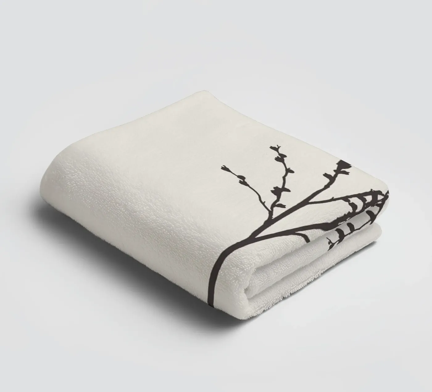 Minimal Stem Botanical Sketch towel by Apolo Prints