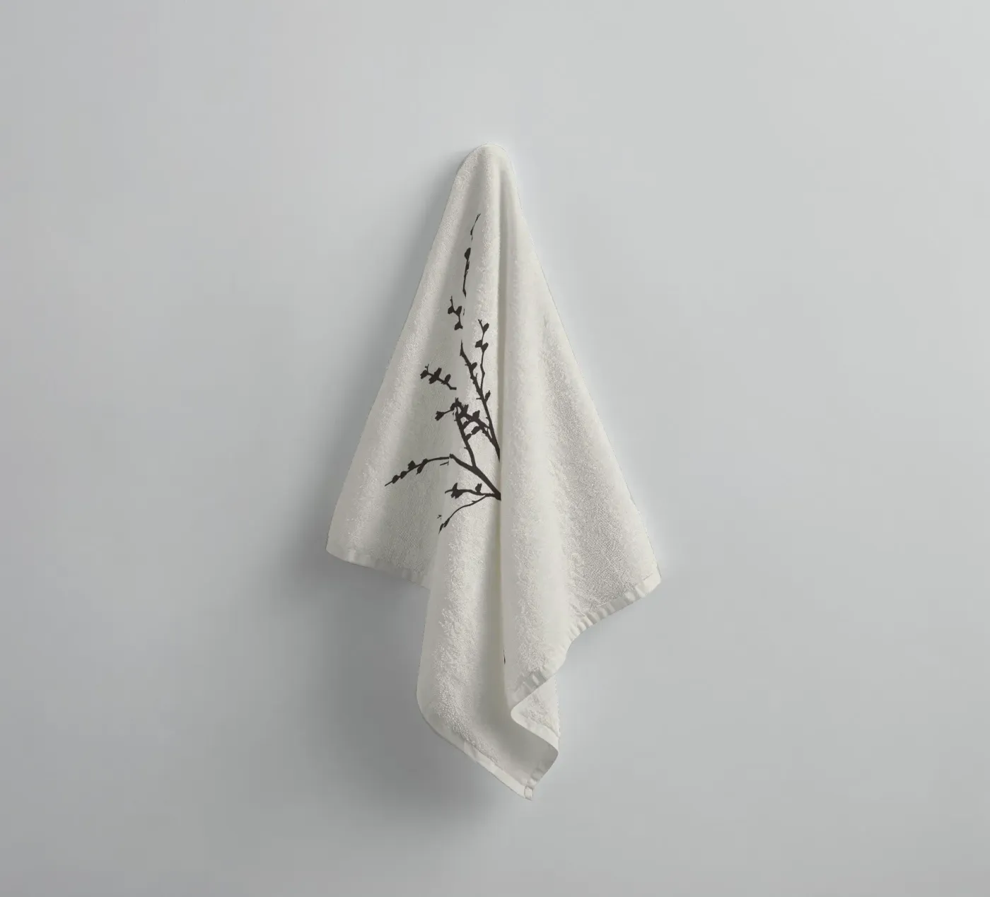 Minimal Stem Botanical Sketch towel by Apolo Prints