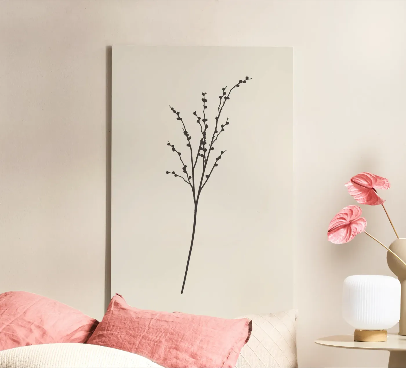 Minimalistische botanische Skizze Leinwand von Apolo Prints