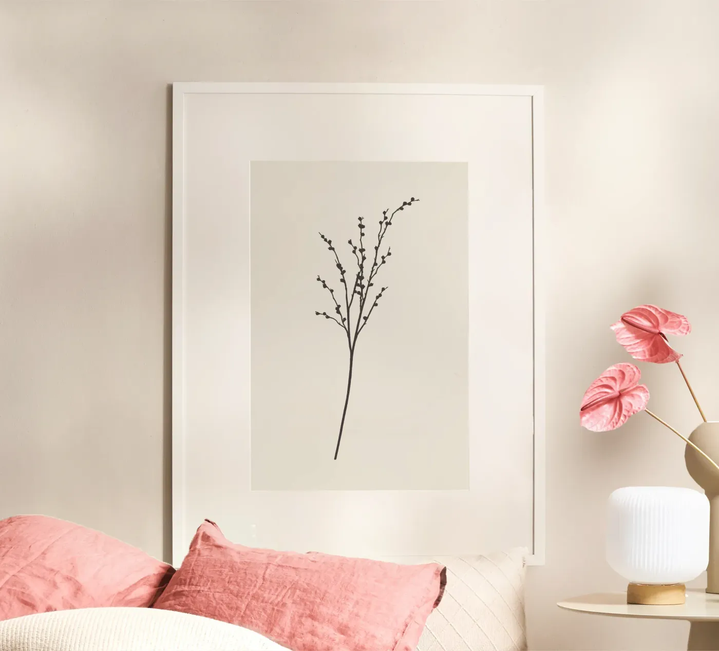 Schizzo botanico con gambo minimale poster da Apolo Prints