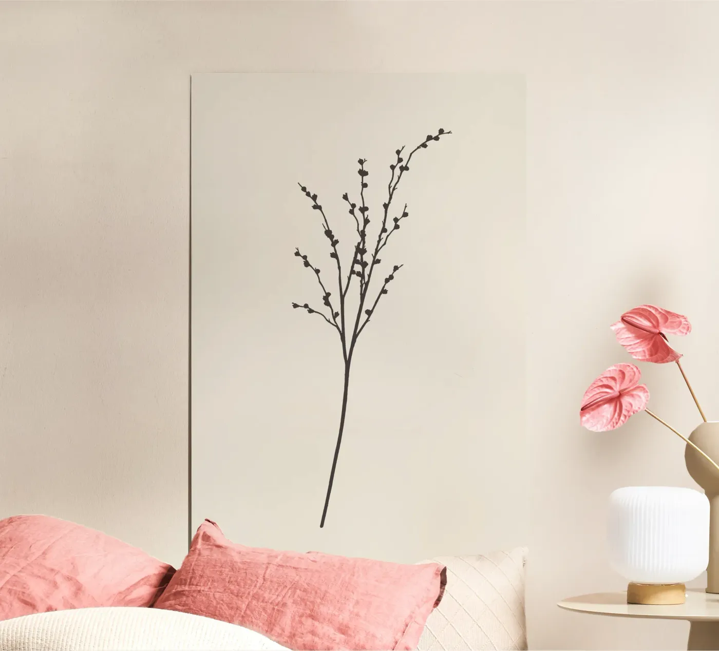 Schizzo botanico con gambo minimale poster da Apolo Prints