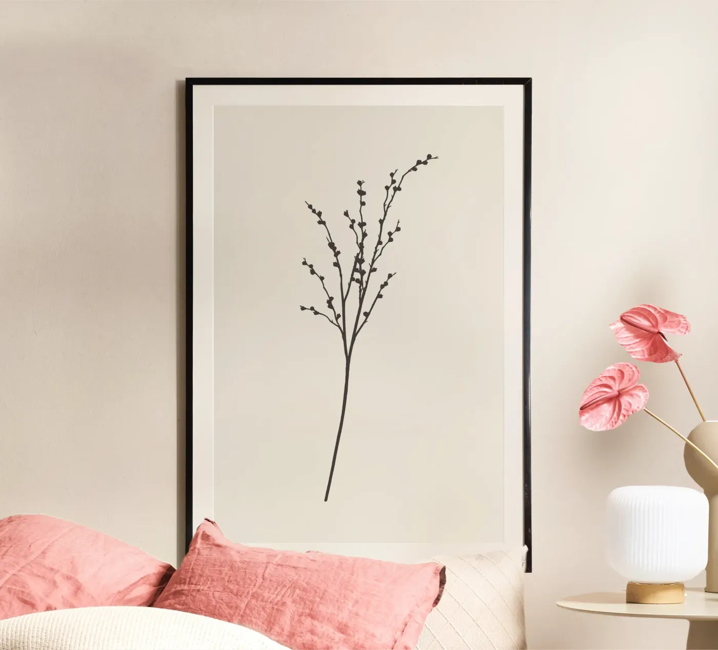 Schizzo botanico con gambo minimale poster da Apolo Prints